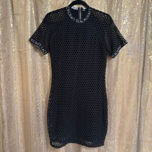 BlackCraft Cult Goth Grunge Black Fishnet Mini Dress XL